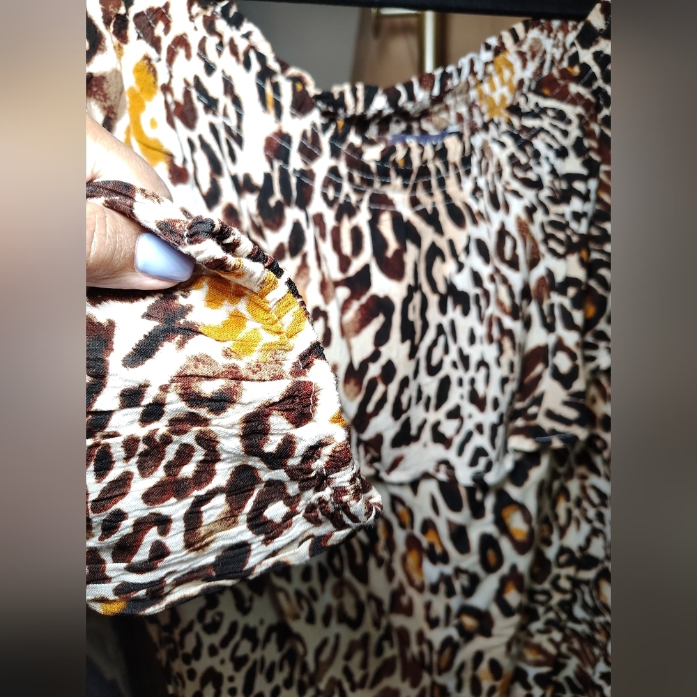 Roaman’s Leopard Print Top – Size 14W | Off-Shoulder Option - Picture 5 of 10
